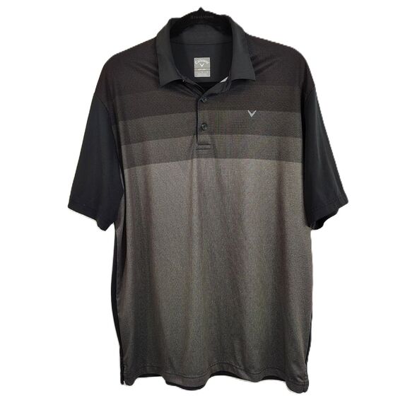 CALLAWAY Opti-Dri Golf Polo Large Men's Black & Grey Short Sleeve Shirt - Picture 2 of 5